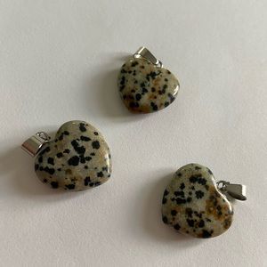 Heart shaped Dalmatian Jasper Worry Stone